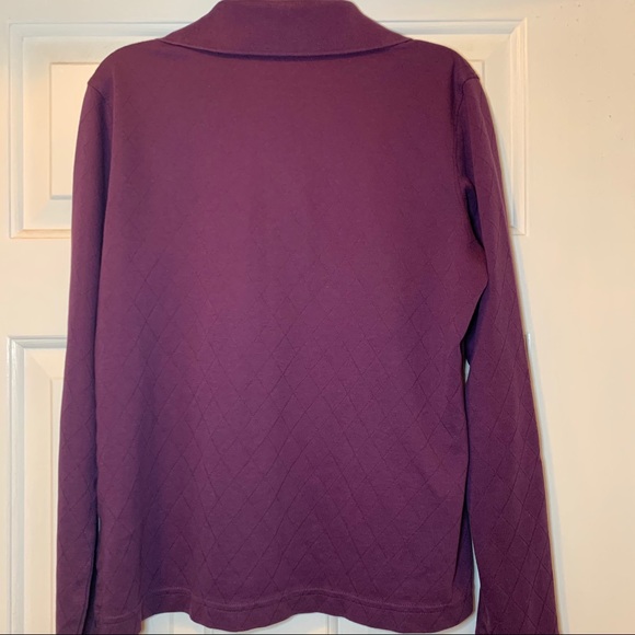 Lady Hagen Long Sleeved Polo in Plum-Size Medium - Picture 6 of 9
